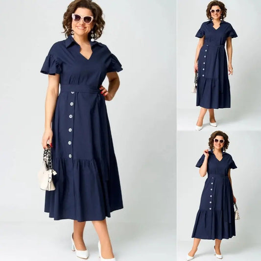 【S-4XL】✨Rochii midi lejere cu mânecă scurtă