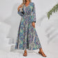 ✨【M-4XL】🔥Rochie maxi cu mânecă lungă imprimată cu decolteu în V🌸