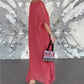 Femei respirabil vrac V-Neck Maxi rochie