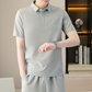 Set pentru bărbați: tricou cu mânecă scurtă și guler + pantaloni scurți, cu uscare rapidă