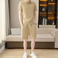 Set pentru bărbați: tricou cu mânecă scurtă și guler + pantaloni scurți, cu uscare rapidă