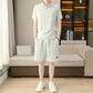 Set pentru bărbați: tricou cu mânecă scurtă și guler + pantaloni scurți, cu uscare rapidă