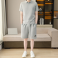 Set pentru bărbați: tricou cu mânecă scurtă și guler + pantaloni scurți, cu uscare rapidă