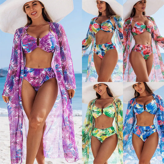 Costum de baie 3 în 1 pentru femei cu cover-up inclus👙