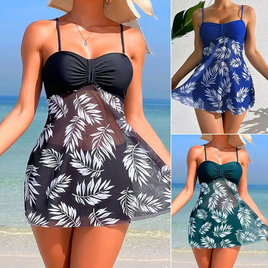 🌞👙Femei imprimate Halter pantaloni scurți două piese costum de baie Set🌴
