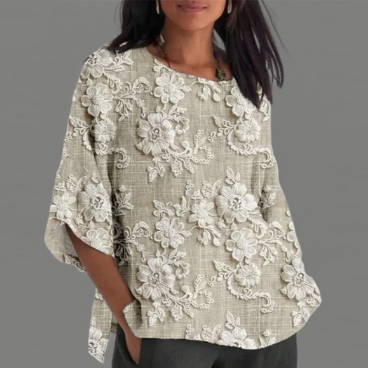 Ultima zi pentru 50% reducere!Tricou lejer cu mâneci 3/4 cu imprimeu floral 3D