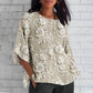Ultima zi pentru 50% reducere！Tricou lejer cu mâneci 3/4 cu imprimeu floral 3D