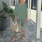 👗 Set pantaloni imprimați și top cu gât rotund