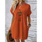 Mini rochie casual cu gât rotund