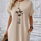 Mini rochie casual cu gât rotund