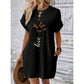 Mini rochie casual cu gât rotund