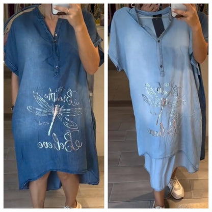 Rochie casual lejeră cu gât în V