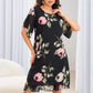 Rochie cu gât rotund și imprimeu floral