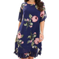 Rochie cu gât rotund și imprimeu floral