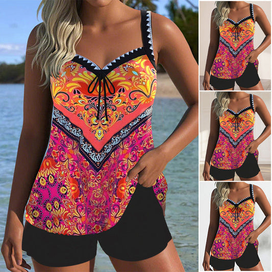 🏖 Bluză de baie cu imprimeu și pantaloni scurți🩱