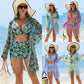 Set de trei piese pentru costume de baie pentru femei - parasolar, top bikini și pantaloni scurți