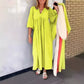 Rochie maxi cu bule și mâneci 3/4 cu decolteu în V