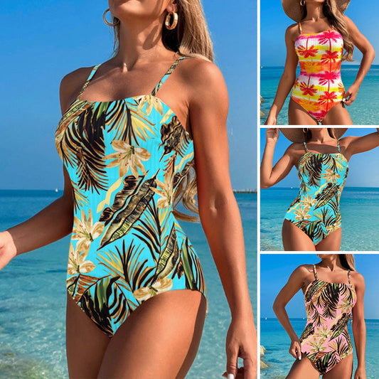 Costum de baie întreg pentru femei, cu imprimeu la modă