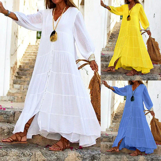 🌸Rochie maxi cu decolteu în V pentru femei
