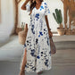 Rochie casual cu imprimeu floral și mâneci scurte pentru femei