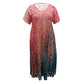 Rochie casual cu imprimeu floral și mâneci scurte pentru femei