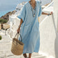 👗 Femeii vrac V-Neck Kaftan rochie lungă