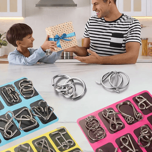 🧠 IQ Toys jucării intelectuale educaționale, puzzle-uri de metal Brain teaser