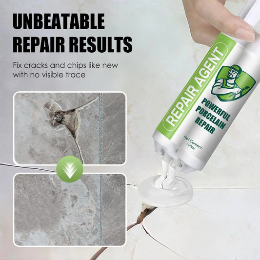 🔥Cumpără 1, primești 1 gratuit 🔥 Kit puternic de reparare a porțelanului cu tub dublu