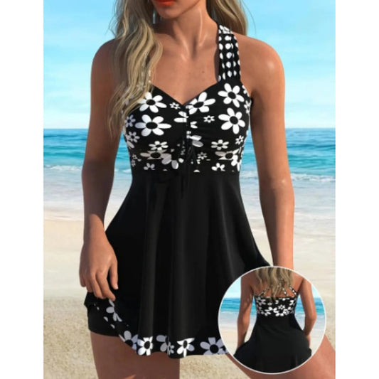 🥳 REDUCERE MARE 2026🥳👵🩱 Pantaloni scurți cu flori asortați cu un tankini – simți-te încrezător la plajă! 🏖️💕