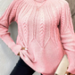 Pulover casual oversized din tricot pentru femei