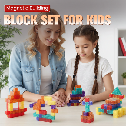 🧩 50% REDUCERE ACUM! ⚡ Set de cuburi magnetice pentru copii – Jucărie STEM distractivă, magneți puternici, material sigur, stimulează imaginația și abilitățile practice 🎈