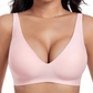 💕Ofertă limitată: 50% reducere！！💥Sutien fără balene, fără cusături, cu decolteu adânc în V și efect push-up