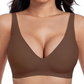 💕Ofertă limitată: 50% reducere！！💥Sutien fără balene, fără cusături, cu decolteu adânc în V și efect push-up