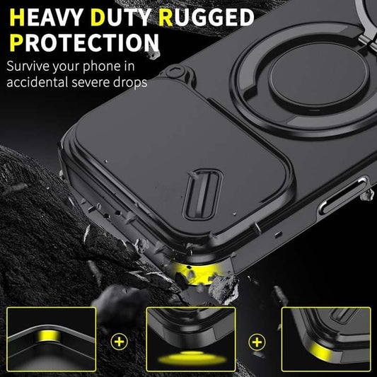 📱 Husă magnetică pentru iPhone cu suport pentru inel | Spate magnetizat și suport încorporat