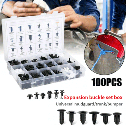 🛠️ Set de 100 de clipsuri universale cu șurub de expansiune – dimensiuni multiple, fixare puternică și instalare ușoară 📦