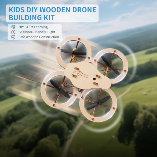 ✈️ Kit dronă din lemn pentru copii – jucării STEM, DIY și zbor | Jucării educaționale🧩🧠🎁