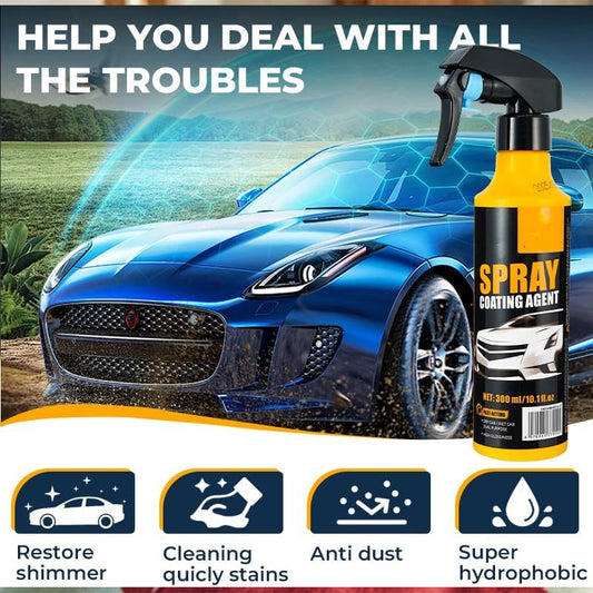 🚗Spray de acoperire rapidă ceramică SiO₂ 3 în 1 – spălare fără apă, strălucire fără pete și protecție împotriva apei