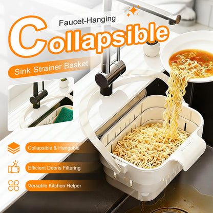🥦🍅Coș filtrant pliabil pentru chiuvetă, care se agăță de robinet