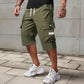 Pantaloni capri cargo pentru bărbați cu șnur