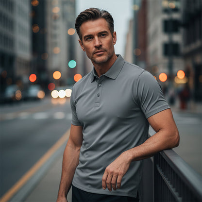 👕Tricou bărbătesc cu guler și mânecă scurtă, cu uscare rapidă