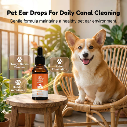 🐶🐱Picături naturale pentru urechi pentru câini și pisici împotriva mâncărimii și acumulării de cerumen