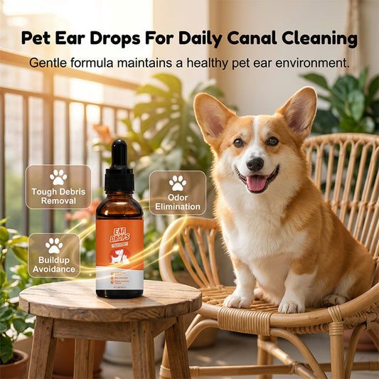🐶🐱Picături naturale pentru urechi pentru câini și pisici împotriva mâncărimii și acumulării de cerumen