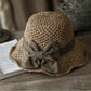 🏖️👒 Pălărie elegantă din paie țesută, cu fundă