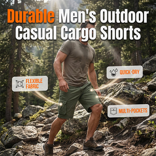 Pantaloni scurți cargo casual pentru bărbați, pentru activități în aer liber ✈️ Cumpără 2 și beneficiază de transport gratuit