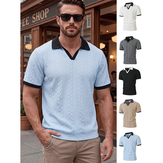 🧥🧶 Top tricotat pentru bărbați, cu mâneci scurte – Un articol de bază perfect pentru iarnă/vară 👔