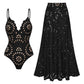 😍Set de două piese🩱Costum de baie sexy pentru femei cu fustă lungă de însoțire