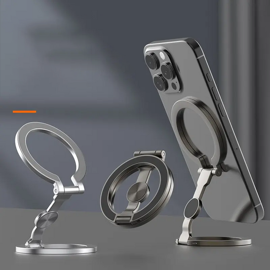 📱  Suport magnetic pliabil pentru telefon cu inel – fixare puternică, rotire la 360° și design ultra-subțire – perfect pentru grila de ventilație a mașinii, birou sau ținut în mână 🚗