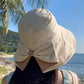👒Vânzare de vară☀️Pălărie de soare cu boruri largi și fundă pentru femei