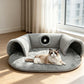 🐱🛤️ 50% RABATT! Plüsch-Katzenbett mit Tunnel – 2-in-1 Katzenhaus zum Kuscheln, Spielen & Verstecken 🏠