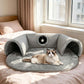 🐱🛤️ 50% RABATT! Plüsch-Katzenbett mit Tunnel – 2-in-1 Katzenhaus zum Kuscheln, Spielen & Verstecken 🏠